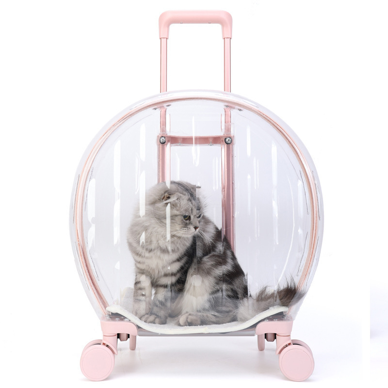 Hot Selling 4 Wheel Trolleys Cat Dog Easy Walk Folding Travel Carrier Carriage Bubble Pet Stroller Carrier