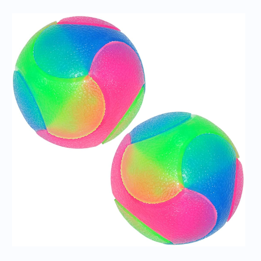 Light Up Dog Balls Flashing Elastic Ball Glow in The Dark Interactive Pet Toys