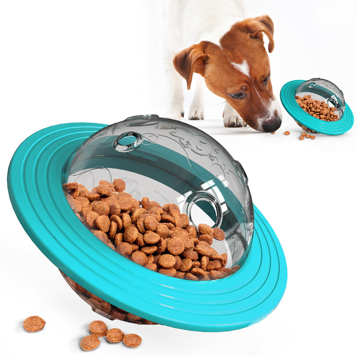 Food Dispenser Tumble Toy New Design Slow Feeder Planet Leakage Food and Interactive Toy Flying Saucer Treat Ball Pet Dog Cat