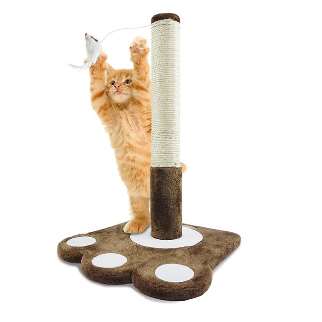 Training IQ Cat Claw Scratching Sisal Post Feather Toy Cat Scratcher Tree Cat Tree for Kittens