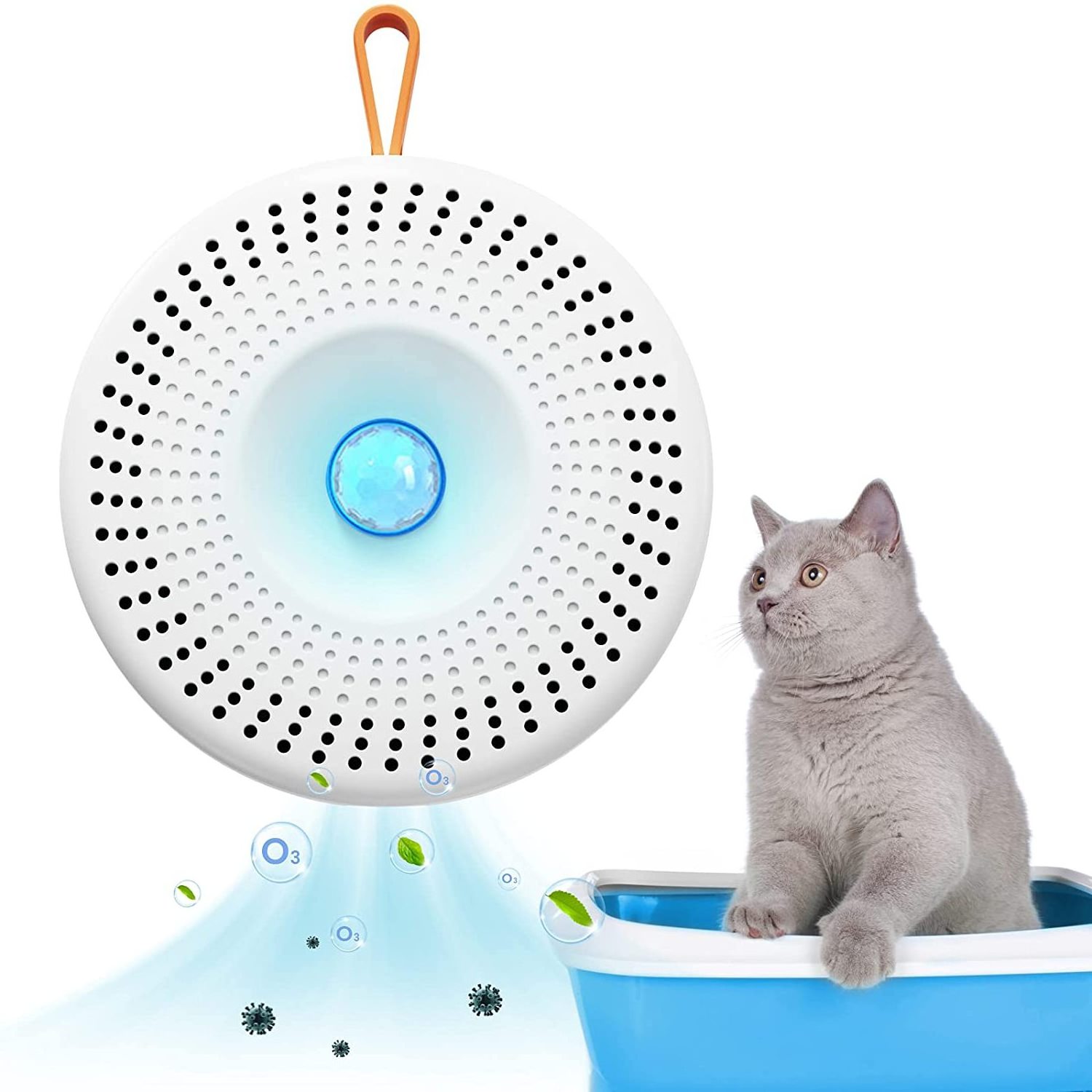 Cat Litter Deodorizer, 90% Deodorization Unscented Cat Litter Box Odor Eliminator Rechargeable