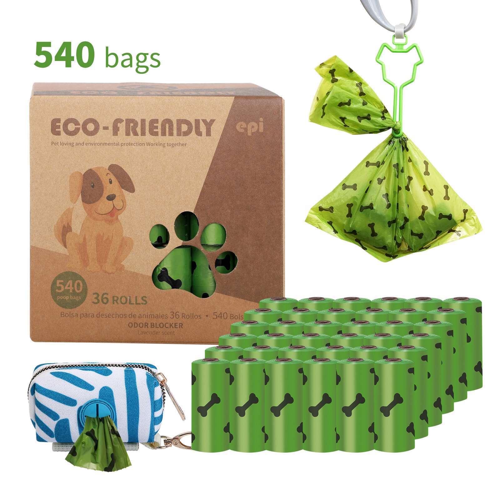 Custom Logo Compostable Scented Biodegradable Disposable Extra Thick Strong Garbage Trash Bag Pet Waste Disposal Dog Poop Bag