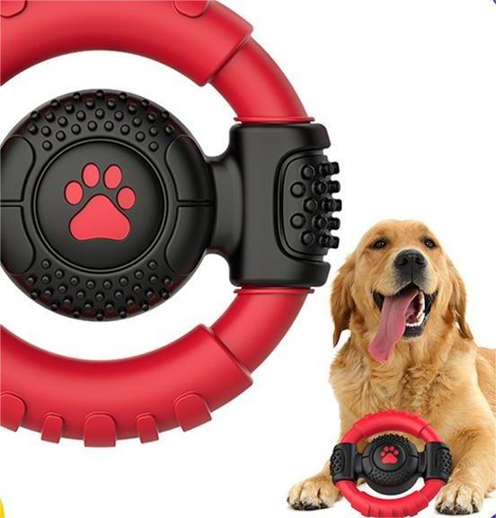 Wholesale  Nylon Rubber Pet Toys Steering Wheel Squeaky Tough Dog  Slow Feeder