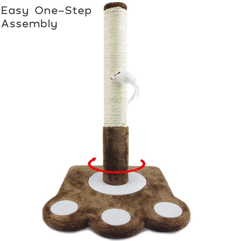 Training IQ Cat Claw Scratching Sisal Post Feather Toy Cat Scratcher Tree Cat Tree for Kittens