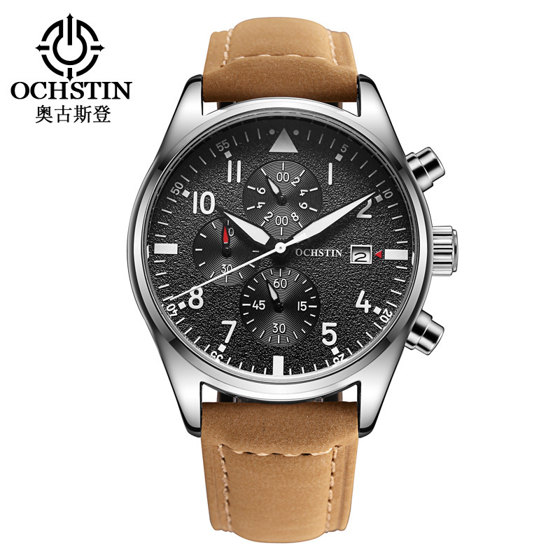 OCHSTIN 6043B TOP Selling Waterproof Men's Sport Pilot Watch Multi Functional Chrono Watch