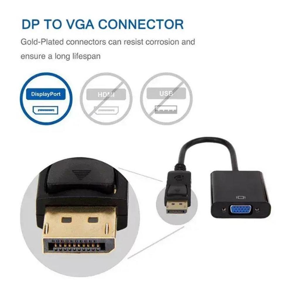 Dp To Vga Adapter For HDTV Displays  Original  Adapter Cable  Projector Or PC Computer USB Capture Card Audio Cables