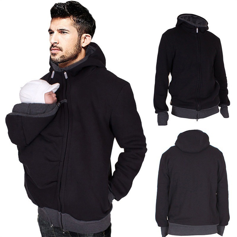 Baby Carrier Jacket Kangaroo Warm Maternity Hoodies men Outerwear Coat For Pregnant women Maternity Clothes