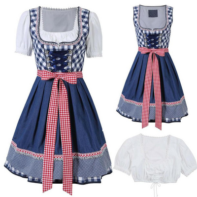 Ecoparty Costume Outfit Bavarian New Oktoberfest Beer German Dirndl Traditional Dress Stage Performance Costume