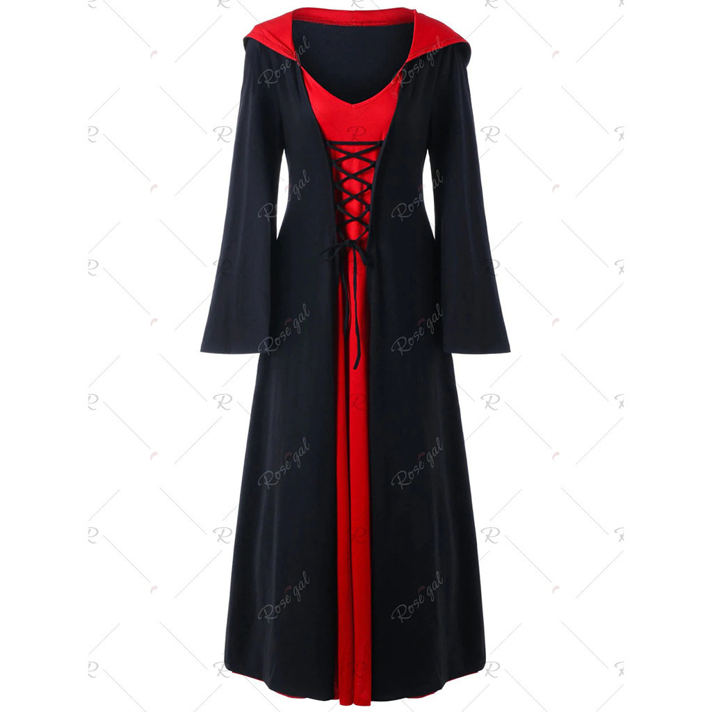 New Halloween Cosplay Costumes Scary Vampire Witch Costume For Women Medieval Victorian Masquerade Hooded Dress Cloak S-5XL