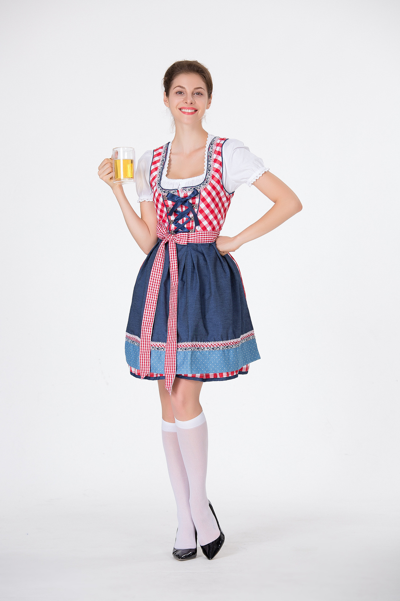 Ecoparty Costume Outfit Bavarian New Oktoberfest Beer German Dirndl Traditional Dress Stage Performance Costume