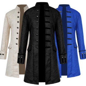 ecowalson  Mens Vintage Tailcoat Jacket Goth Long Steampunk Formal Gothic Victorian Frock Coat Costume for Halloween