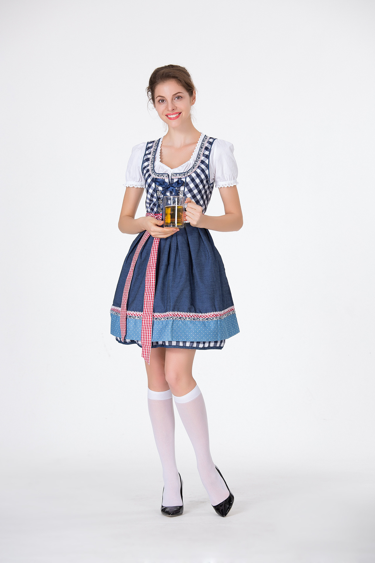 Ecoparty Costume Outfit Bavarian New Oktoberfest Beer German Dirndl Traditional Dress Stage Performance Costume