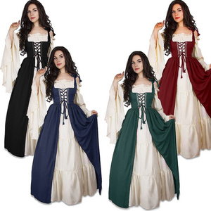 Renaissance Dresses for Women Costume Medieval Irish Over Dress Peasant Fairy Renaissance Dress Ball Gown