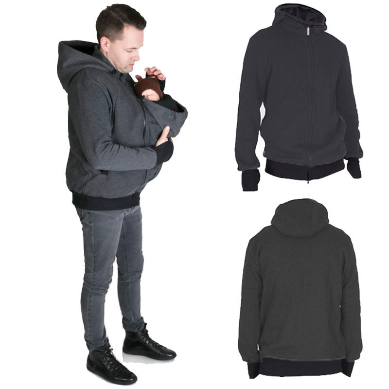 Baby Carrier Jacket Kangaroo Warm Maternity Hoodies men Outerwear Coat For Pregnant women Maternity Clothes