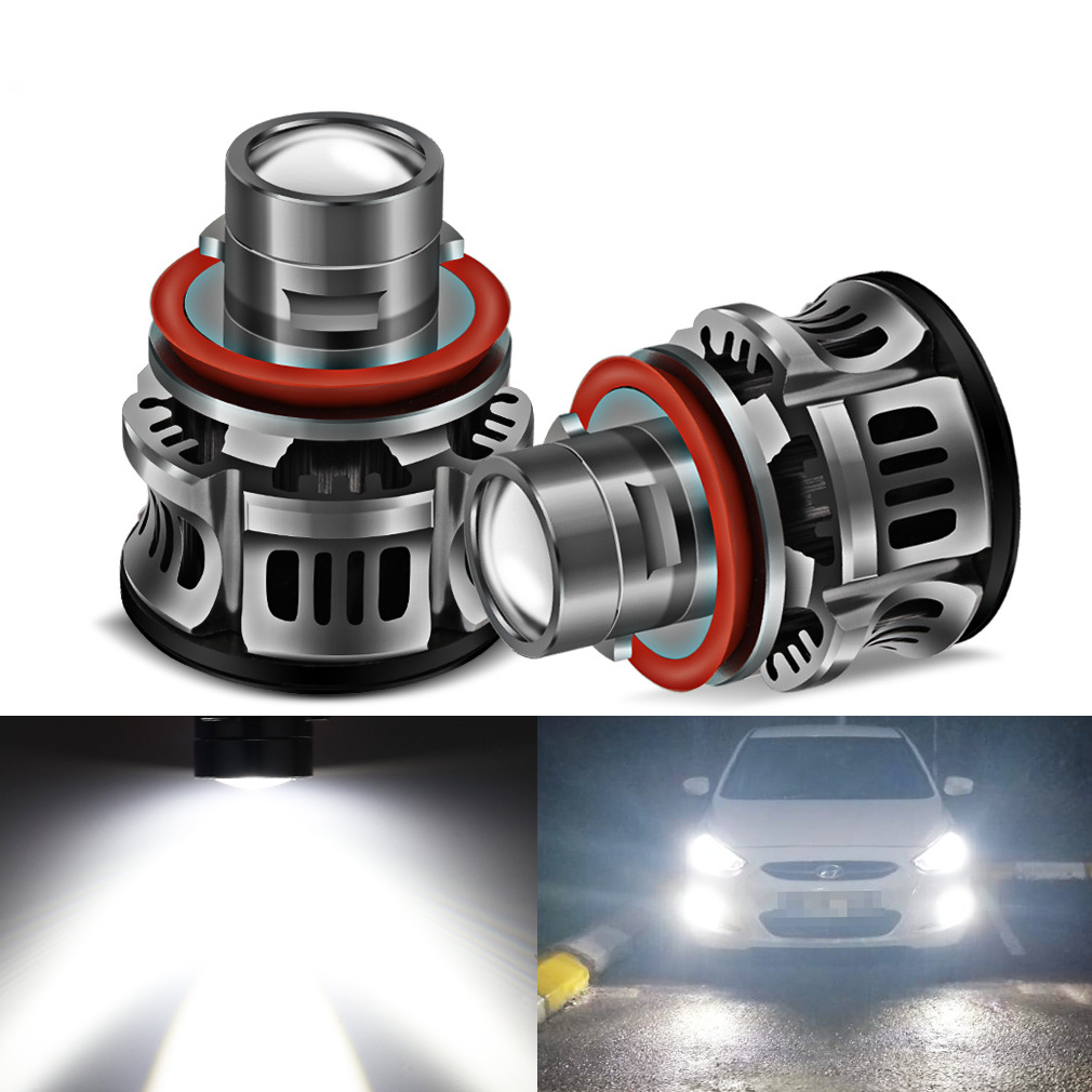 2022 New laser fog lamp H11 high beam 9005 low beam 9006 9012 bi led lens 6000K super bright spotlight bulb 100W