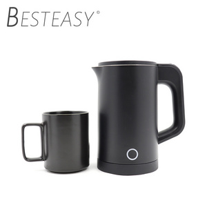 600ML black white stainless steel intelligent hotel electric kettle hotel electric kettle with teapot set