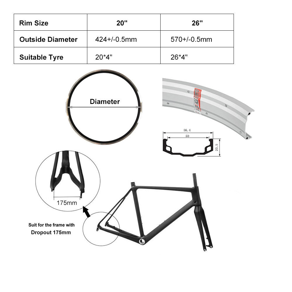 ENA 48V1000W Fat tire Ebike Rear Hub Motor Conversion Kit