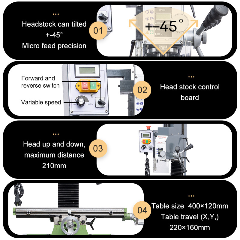 BT16V Hot sale mini benchtop metal milling machine for hobby