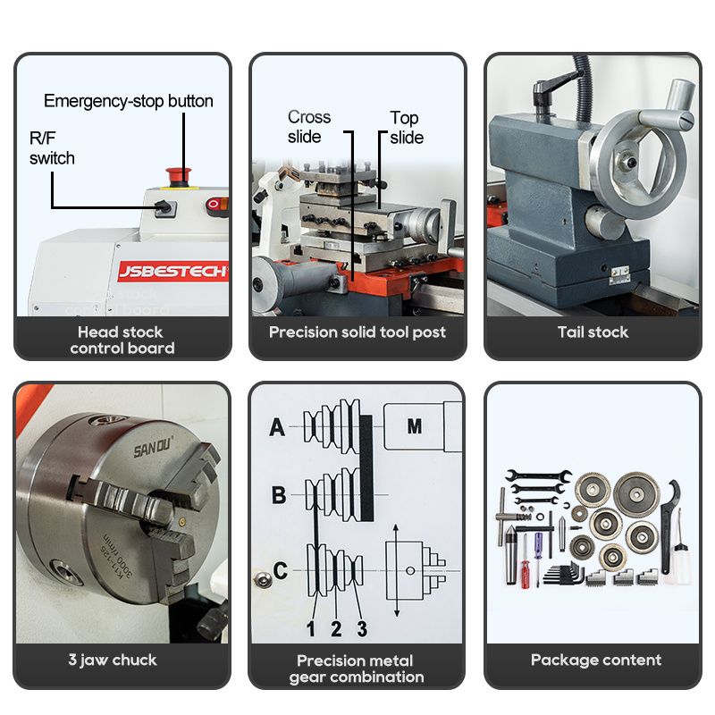 850W motor power conventional lathe all geared lathe machine