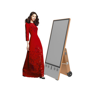 Movable LCD touch screen portable display advertising player battery powered 43 inch outdoor digital signage