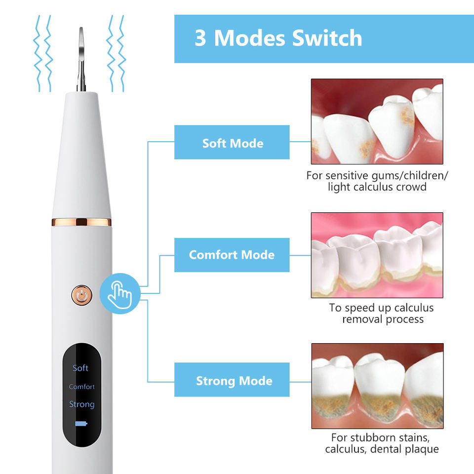 6 Models Ultrasonic Teeth Whitening Cleaner Device Plaque Remover Tool Kit Oral Hygiene Tartar Removal Dental Calculus for Teeth