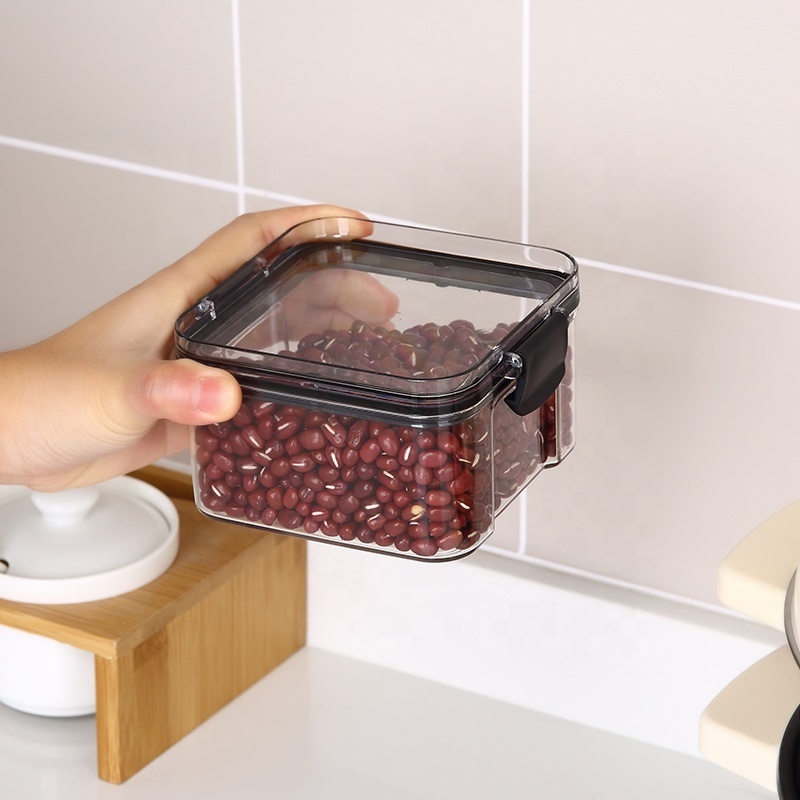 Clear household waterproof pantry cereal dried pet food storage box plastic vacuum food storage container with locks