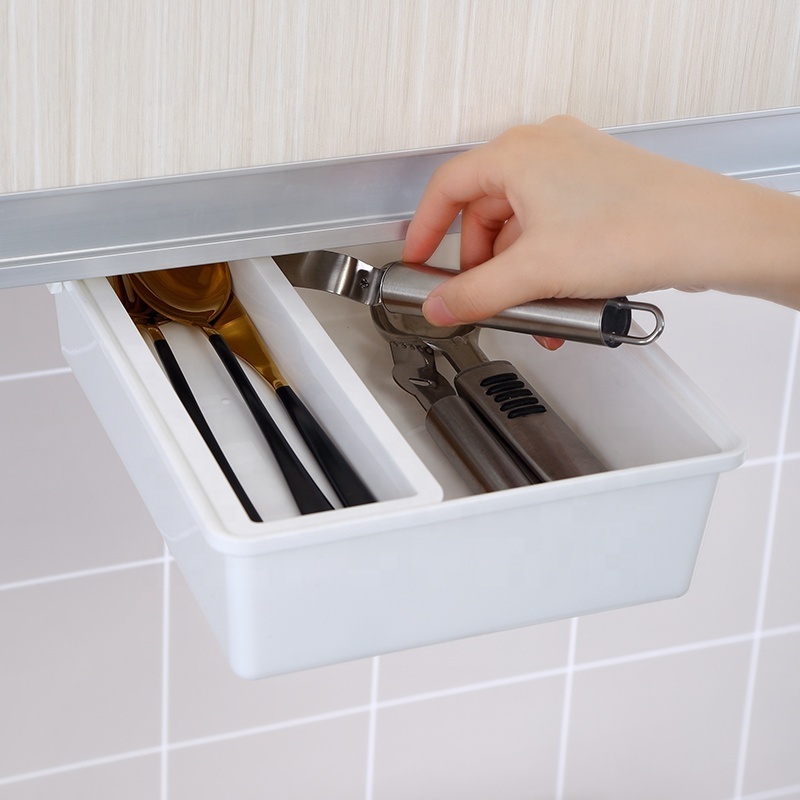 Home PP kitchen bathroom under the cabinet drawer storage shelf plastic sliding drawers organizer for office