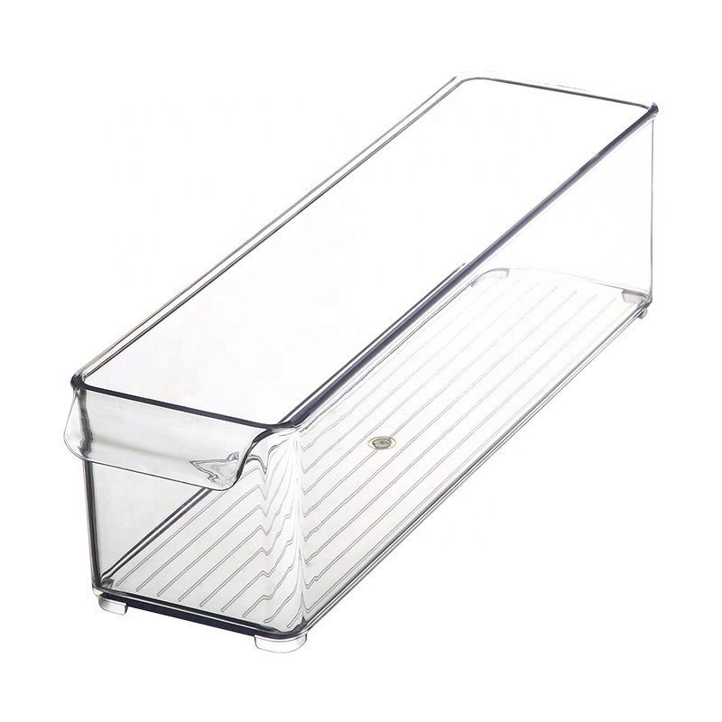 Household home bathroom kitchen small storage box drawer clear narrow plastic desktop organizer for bottle