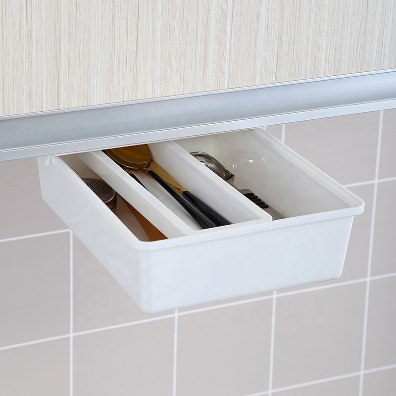 Home PP kitchen bathroom under the cabinet drawer storage shelf plastic sliding drawers organizer for office