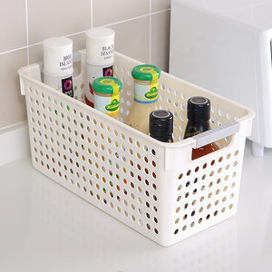 Household multifunctional hollow PP rectangle cabinet deep storage box seasoning sauce kitchen storage basket