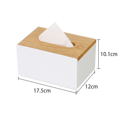 Facial tissue dispenser holder wooden rectangular removable household plastic tissue box with bamboo cover