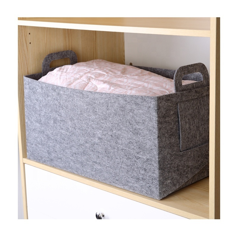 Modern foldable shelf drawers organizer basket kids toys pet toy books clothes collapsible felt closet organizer with handle