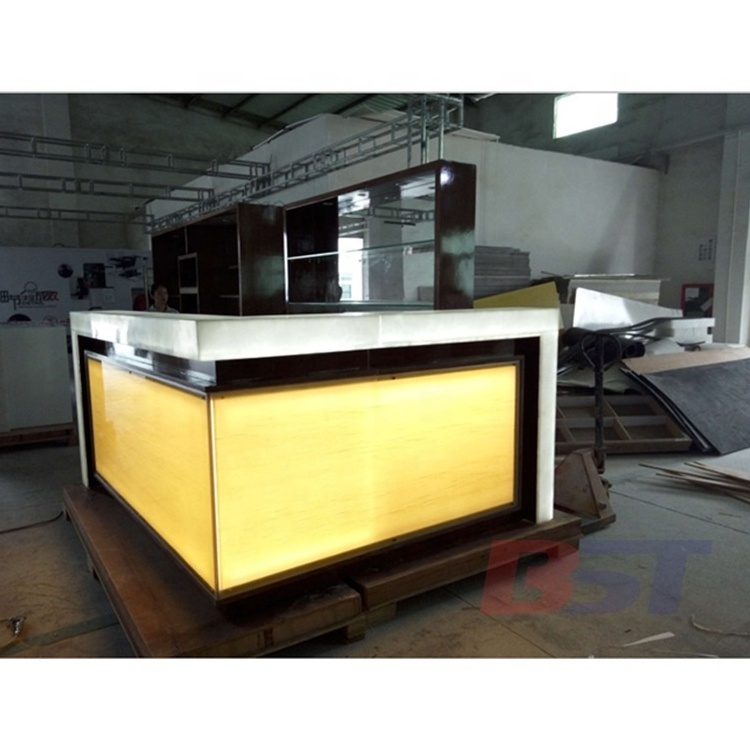 Modern Customized Acrylic Solid Surface Size Restaurant Nightclub Wine Bar Illuminated Led Bar Counter Design