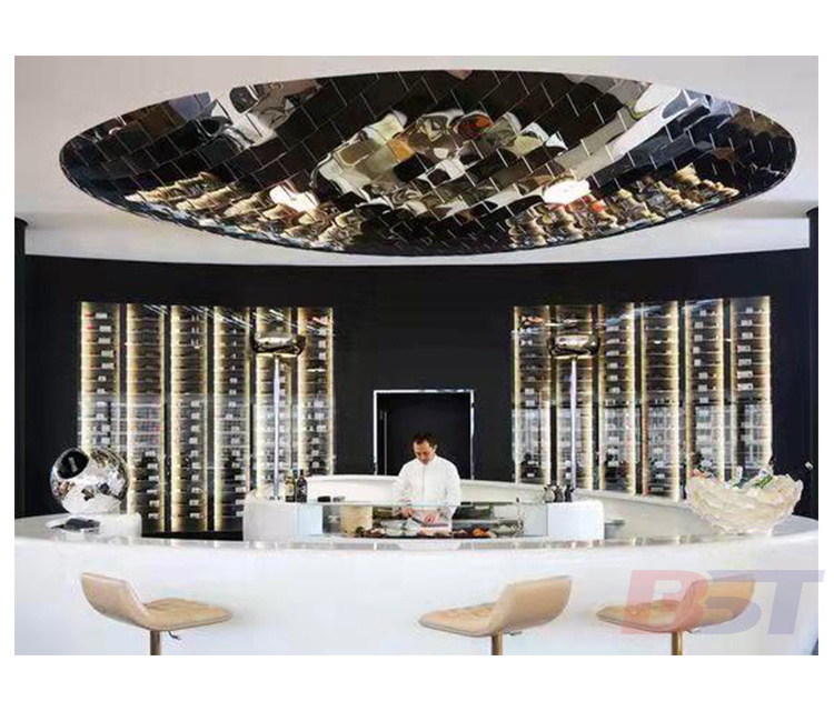 LED Modern Luxury Design  High quality  Solid Surface Commercial Restaurant Round Shape Bar counter