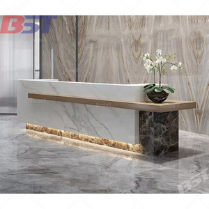 Simple classic new marble front desk customized beauty salon bar lobby gym reception desk information desk