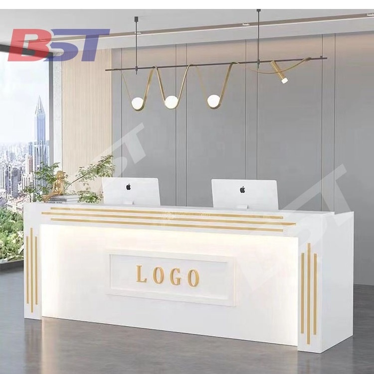 Pink Cashier counter simple modern clothing store beauty salon bar company reception desk