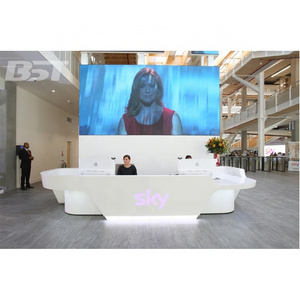 Contemporary Style Acrylic Solid Surface U Shape Lobby Reception Desk