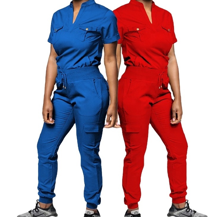 OEM ODM Nurses Hospital Uniform Bleach resistant Stretch Scrubs Uniforms Set Custom Logo and Design Bulk Uniforms Wholesale