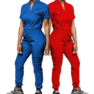 OEM ODM Nurses Hospital Uniform Bleach resistant Stretch Scrubs Uniforms Set Custom Logo and Design Bulk Uniforms Wholesale