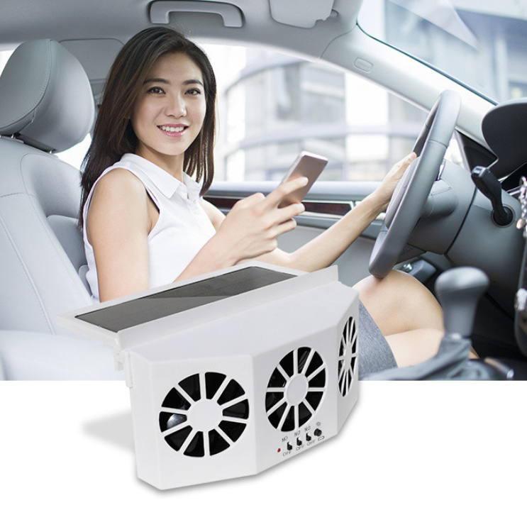 USB Car Auto Air Vent Fan Automobile Vehicle Cooling Powerful Quiet Ventilation Electric 3 Speed Dual Three Head Car Window Fan