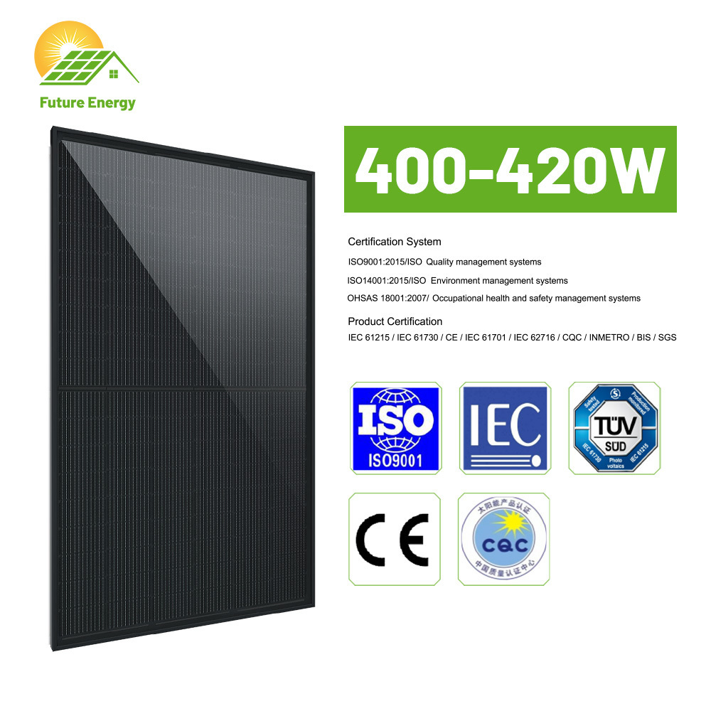 Future Energy panel solar portatil 400W 415W Monocrystalline Half Black Moduie solar panels