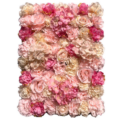 Wedding decor 40*60 cm silk rose hydrangea flowers wall artificial flower wall panel backdrop