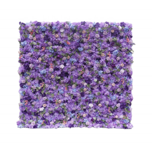 2023 Hot Sale 3D Purple cloth silk artificial flower wall backdrop wall Decorative Artificial Flower wall