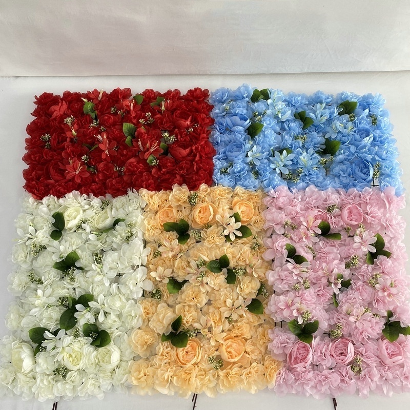 Wholesale 40*60cm silk peony flower wall artificial dahlia flower wall panels backdrop for wedding