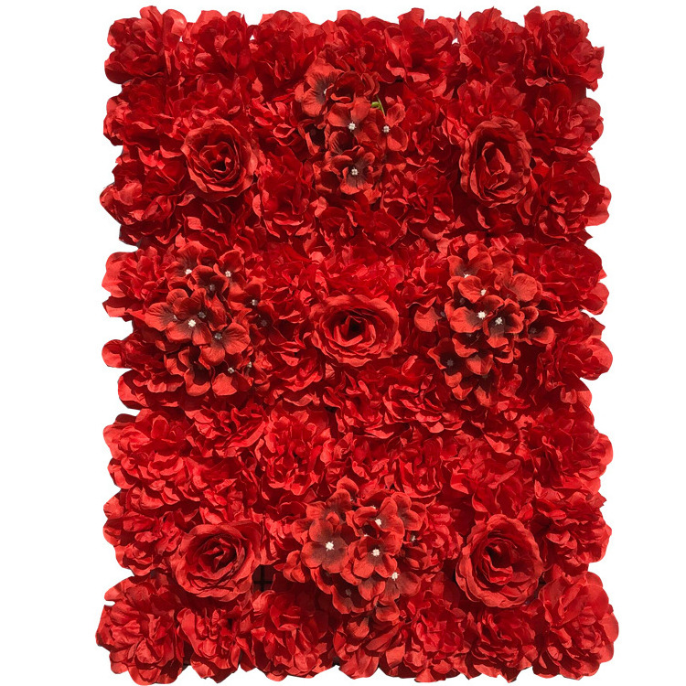 Wedding decor 40*60 cm silk rose hydrangea flowers wall artificial flower wall panel backdrop