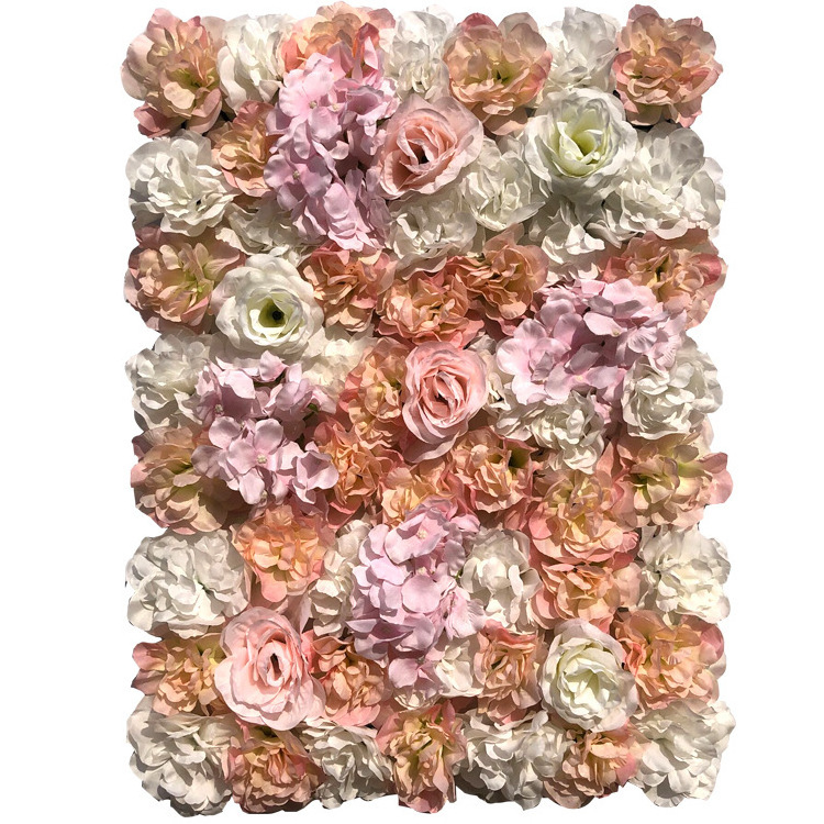 Wedding decor 40*60 cm silk rose hydrangea flowers wall artificial flower wall panel backdrop