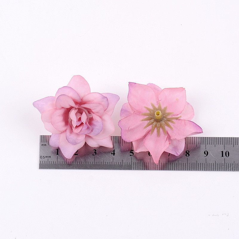 Hot sale small 4.5cm silk flower heads artificial rose flower heads for flower wall arrangement