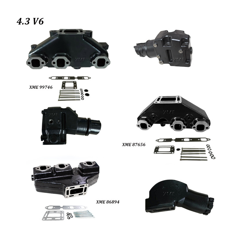 V6 V8 4.3 5.0 5.7 305 350 Engine Mercruiser Exhaust Manifolds and Risers