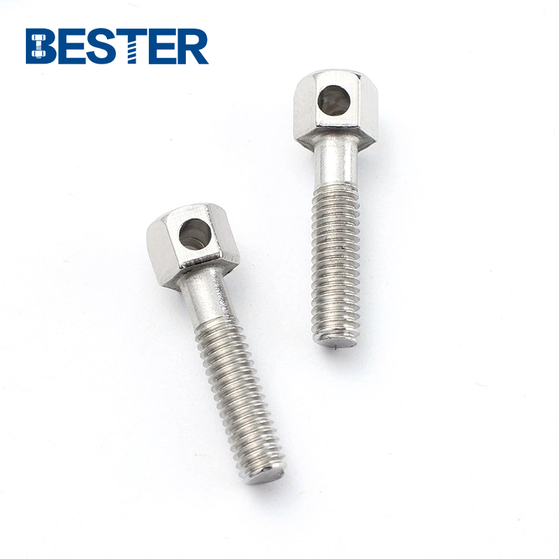 customized MOQ Stainless steel 304 316 metric half thread hex bolt with hole in head