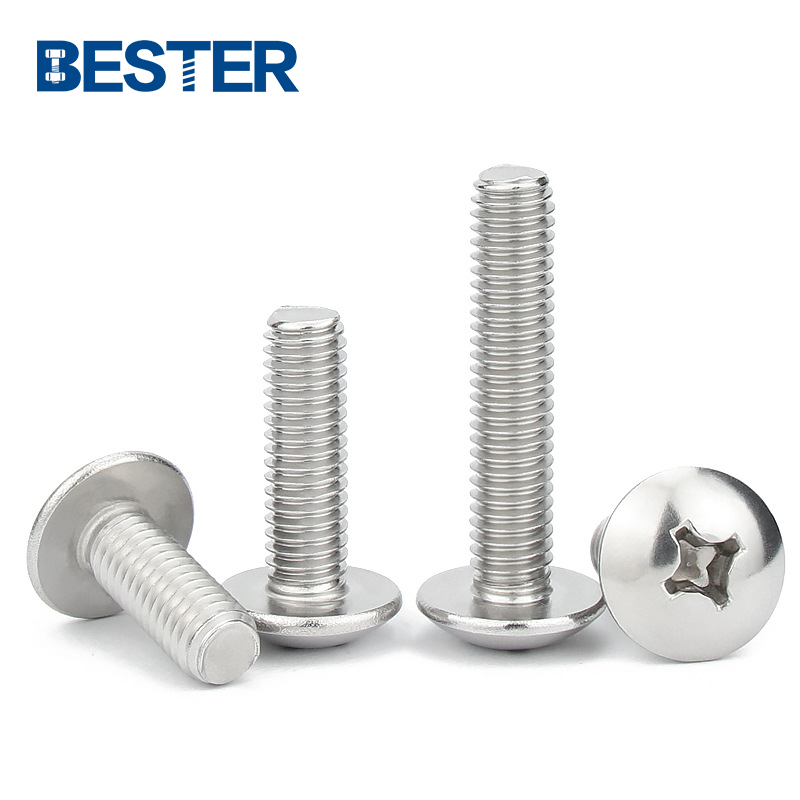 ANSIB18.6.3T Factory supply A2-70 304 316 stainless steel phillips Umbrella Truss Mushroom head  machine screw